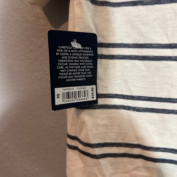 Lucky Brand Striped Tee V-Neck Casual Top Short Sleeve XS - Picture 3 of 5